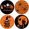 4Pcs Halloween Coasters Orange Black Round Ceramic Coaster Trick
